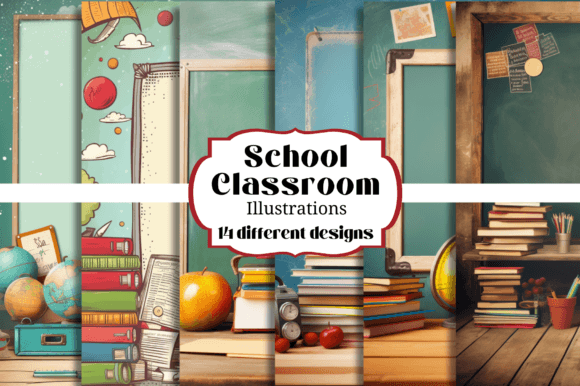 13 School Classroom Digital Backgrounds: Creative Toolkit