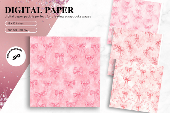 Bow Ribbon Pattern Backgrounds Paper: A Versatile Digital Asset