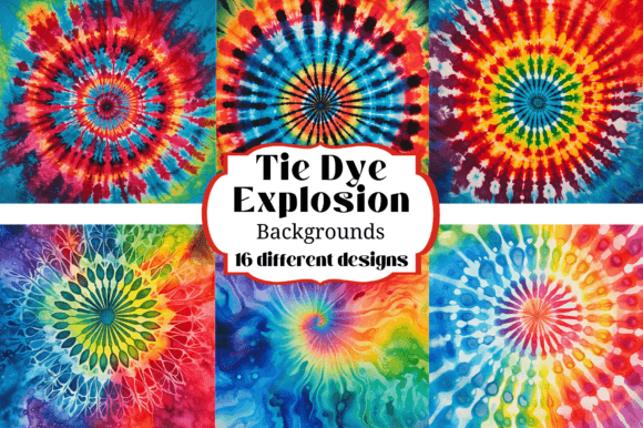 Color Explosion Tie Dye Backgrounds: Vibrant Design Assets