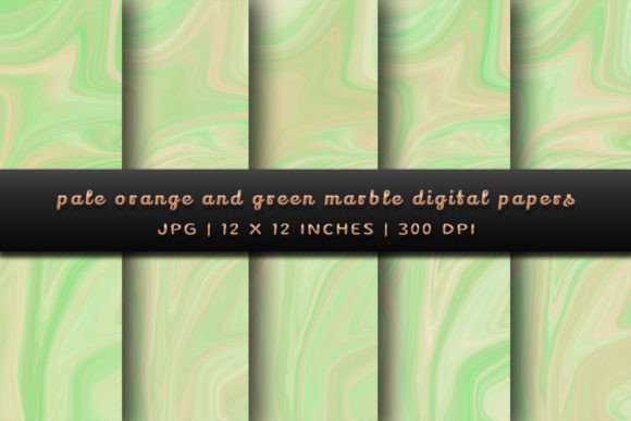 Elegant Marble Textures: Using Pale Orange and Green Digital Papers