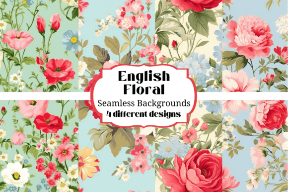 Elevate Your Projects with English Floral Seamless Backgrounds