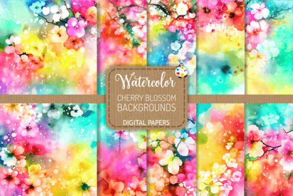 Embrace the Season: Cherry Blossom Watercolor Backgrounds