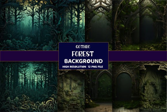 Enchant Your Designs with 3D Gothic Forest Backgrounds