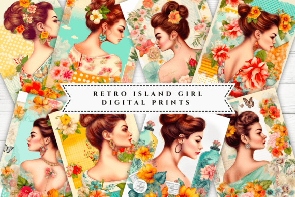 Retro Island Girl Backgrounds: Your Instant Tropical Escape