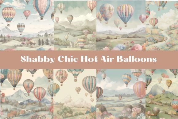 Shabby Chic Hot Air Balloon Backgrounds