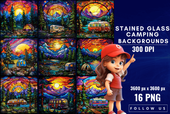 Stained Glass Camping Backgrounds: A Digital Escape