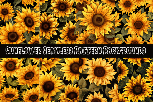 Sunflower Seamless Pattern Backgrounds for Creative Projects