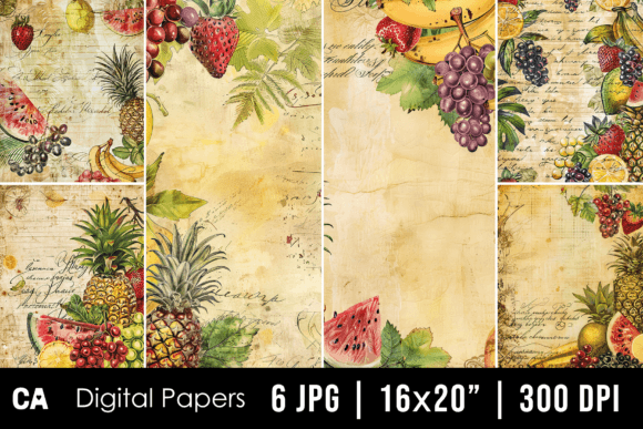 Timeless Appeal: Using Vintage Fruits Journal Page Backgrounds in Design