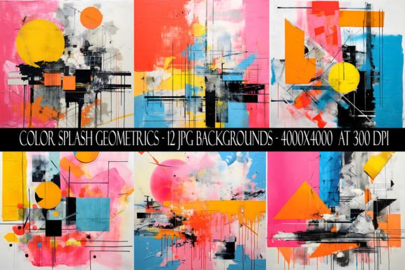 Vibrant Foundations: Color Splash Geometric Backgrounds