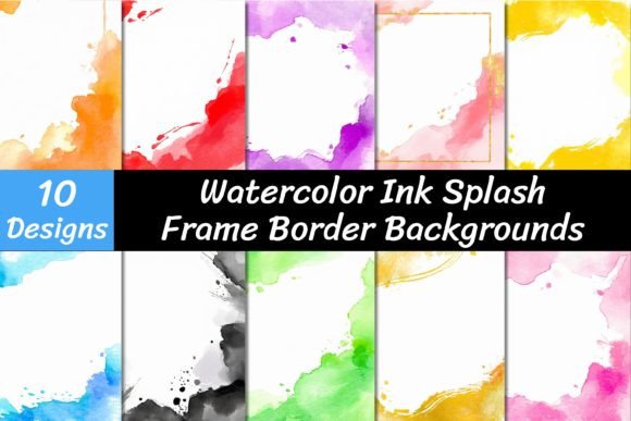 Watercolor Ink Splash Frame Backgrounds: Adding Artistic Depth