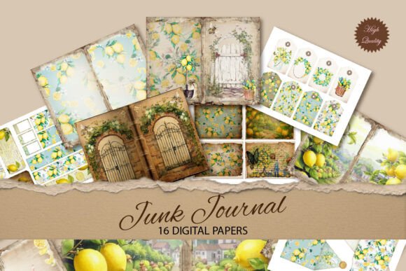 Zesty Charm for Your Craft: Exploring Lemons Junk Journal Paper Backgrounds